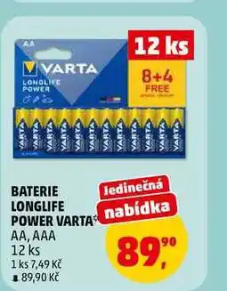 Penny Market BATERIE LONGLIFE POWER VARTA AA, AAA, 12 ks nabídka
