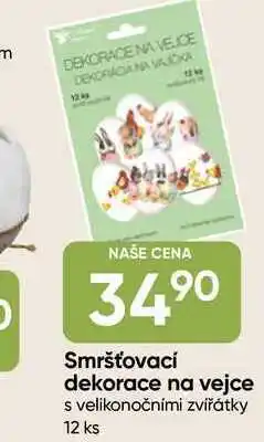 Hruška Smršťovací dekorace na vejce s velikonočními zvířátky 12 ks nabídka