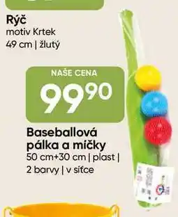 Hruška Baseballová pálka a mičky 50 cm+30 cm nabídka