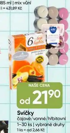 Hruška Svíčky čajové/vonné/hřbitovní 1-30 ks nabídka