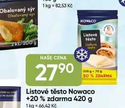 Hruška NOWACO Listové těsto +20% zdarma 420 g nabídka