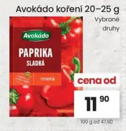 Kubík potraviny Avokádo koření nabídka