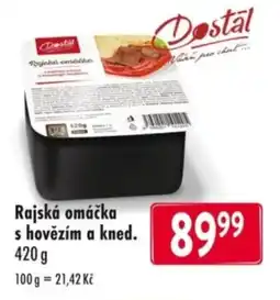 Qanto Rajská omáčka s hovězím a kned. nabídka