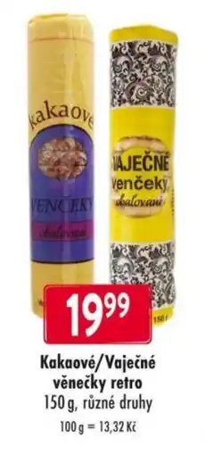 Qanto Kakaové/Vaječné věnečky retro nabídka