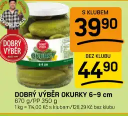 Flop Dobrý Výběr okurky 6-9 cm nabídka