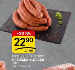 Flop Kostelecké Uzeniny Hasičská klobása nabídka