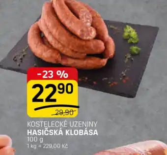 Flop Kostelecké Uzeniny Hasičská klobása nabídka