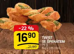 Flop Twist se špenátem nabídka