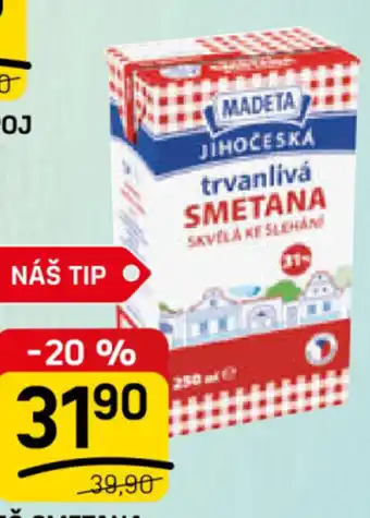 Flop MADETA Jč smetana ke šlehání trvanlivá 31% nabídka