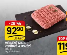 Flop Mělněné maso vepřové a hovězí nabídka