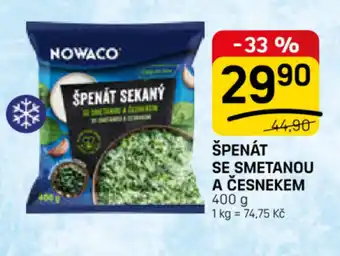 Flop NOWACO Špenát se smetanou a česnekem nabídka