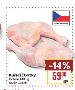 Billa Kuřecí čtvrtky balení nabídka