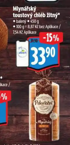 Albert Mlynářský toustový chléb žitný nabídka