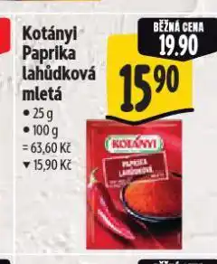 Albert Kotányi paprika lahůdková nabídka