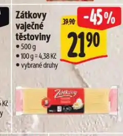 Albert Zátkovy vaječné těstoviny nabídka