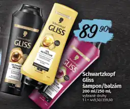 COOP TIP Schwartzkopf Gliss šampon/balzám nabídka