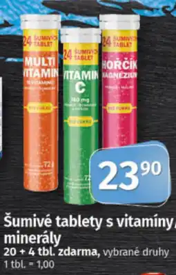 COOP TIP Šumivé tablety s vitamíny/ minerály nabídka