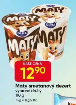 Hruška MATY Smetanový dezert nabídka