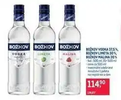Makro BOŽKOV VODKA 37,5 %, BOŽKOV LIMETA 30 %, BOŽKOV MALINA 30 % nabídka