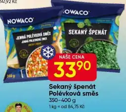 Hruška Sekaný špenát Polévková směs nabídka