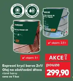 Kaufland Expresní krycí barva 2v1/Olej na ošetřování dřeva nabídka
