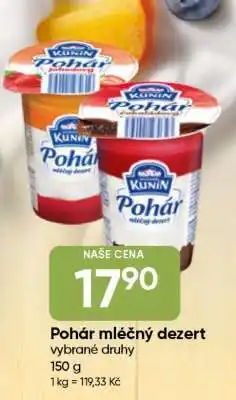 Hruška Pohár mléčný dezert nabídka