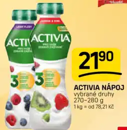 Flop Activia nápoj nabídka