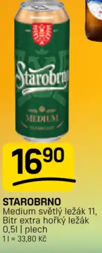 Flop STAROBRNO Medium světlý ležák 11, Bitr extra hořký ležák nabídka