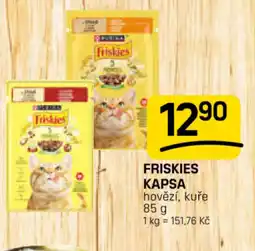 Flop Friskies kapsa hovězí, kuře nabídka