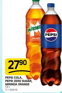 Flop Pepsi zero sugar, mirinda orange nabídka