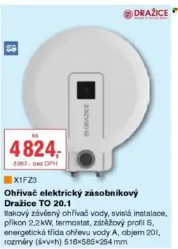 DEK Ohřívač elektrický zásobníkový Dražice TO 20.1 nabídka