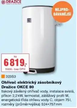 DEK Ohřívač elektrický zásobníkový Dražice OKCE 80 nabídka