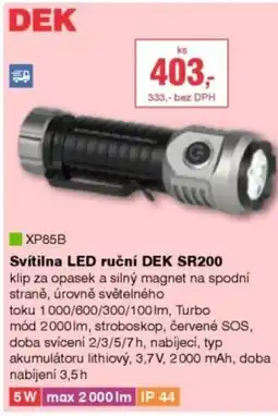 DEK Svítilna LED ruční DEK SR200 nabídka