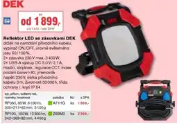 DEK Reflektor LED se zásuvkami DEK nabídka