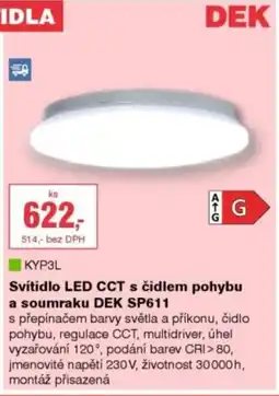 DEK Svítidlo LED CCT s čidlem pohybu a soumraku DEK SP611 nabídka