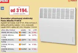 DEK Konvektor přímotopný elektrický Fenix Atlantic F120-D nabídka