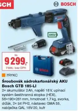 DEK Šroubovák sádrokartonářský AKU Bosch GTB 185-LI nabídka