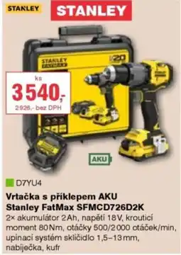 DEK Vrtačka s příklepem AKU Stanley FatMax SFMCD726D2K nabídka