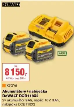 DEK Akumulátory + nabíječka DeWALT DCB118X2 nabídka