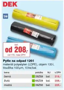 DEK Pytle na odpad 120l nabídka
