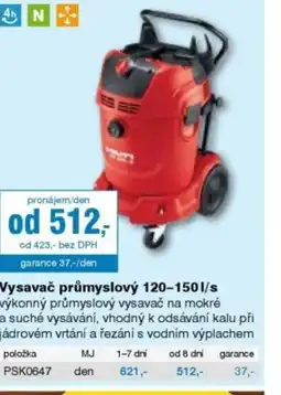 DEK Vysavač průmyslový 120-150l nabídka
