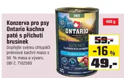 OBI Konzerva pro psy Ontario kachna paté s příchutí brusinek nabídka