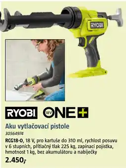 Bauhaus RYOBI ONE+ Aku vytlačovací pistole nabídka