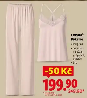 Lidl ESMARA PYŽAMO nabídka