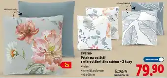 Livarno Potah na polštář z mikrovláknitého saténu – 2 kusy