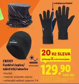 Lidl CRIVIT Funkční čepice/nákrčník/rukavice nabídka