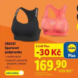 Lidl Crivit SPORTOVNÍ PODPRSENKA nabídka