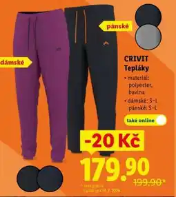 Lidl Crivit TEPLÁKY nabídka