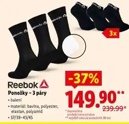 Lidl Reebok Ponožky – 3 páry nabídka
