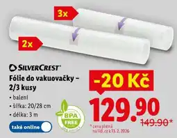 Lidl SILVERCREST FÓLIE DO VAKUOVAČKY – 2/3 KUSY nabídka